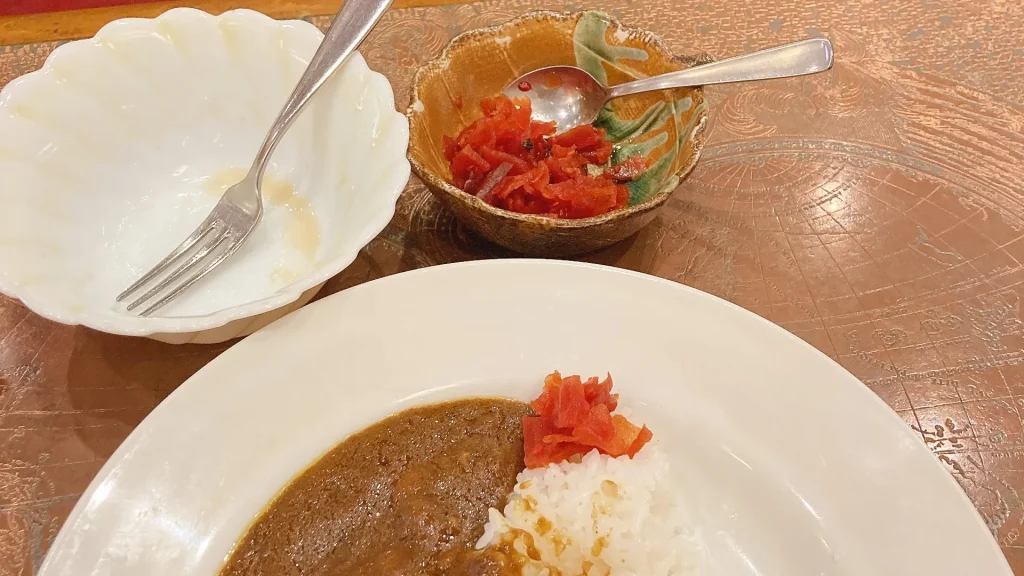 一丁目茶房のカレーの福神漬け