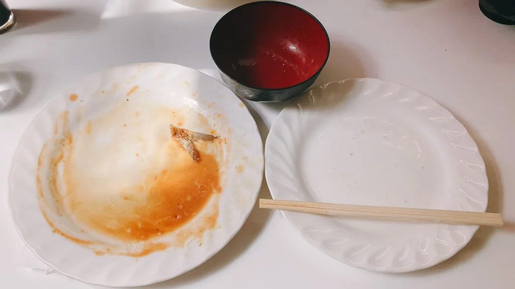 ハンバーグ＆洋食ベアの空の食器