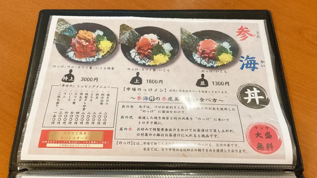 佃瀧三郎のランチメニュー