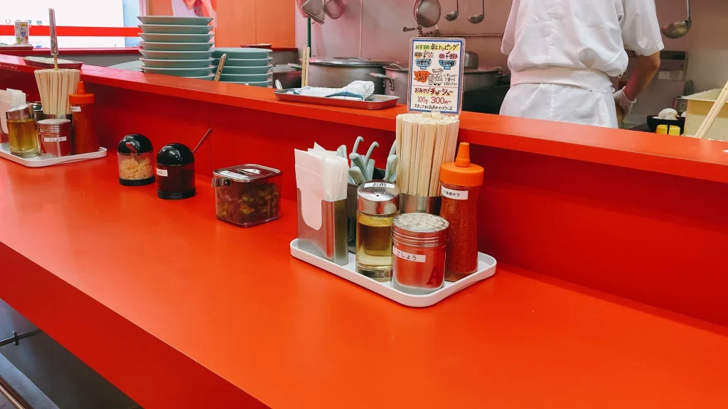 邦ちゃんラーメンの卓上調味料